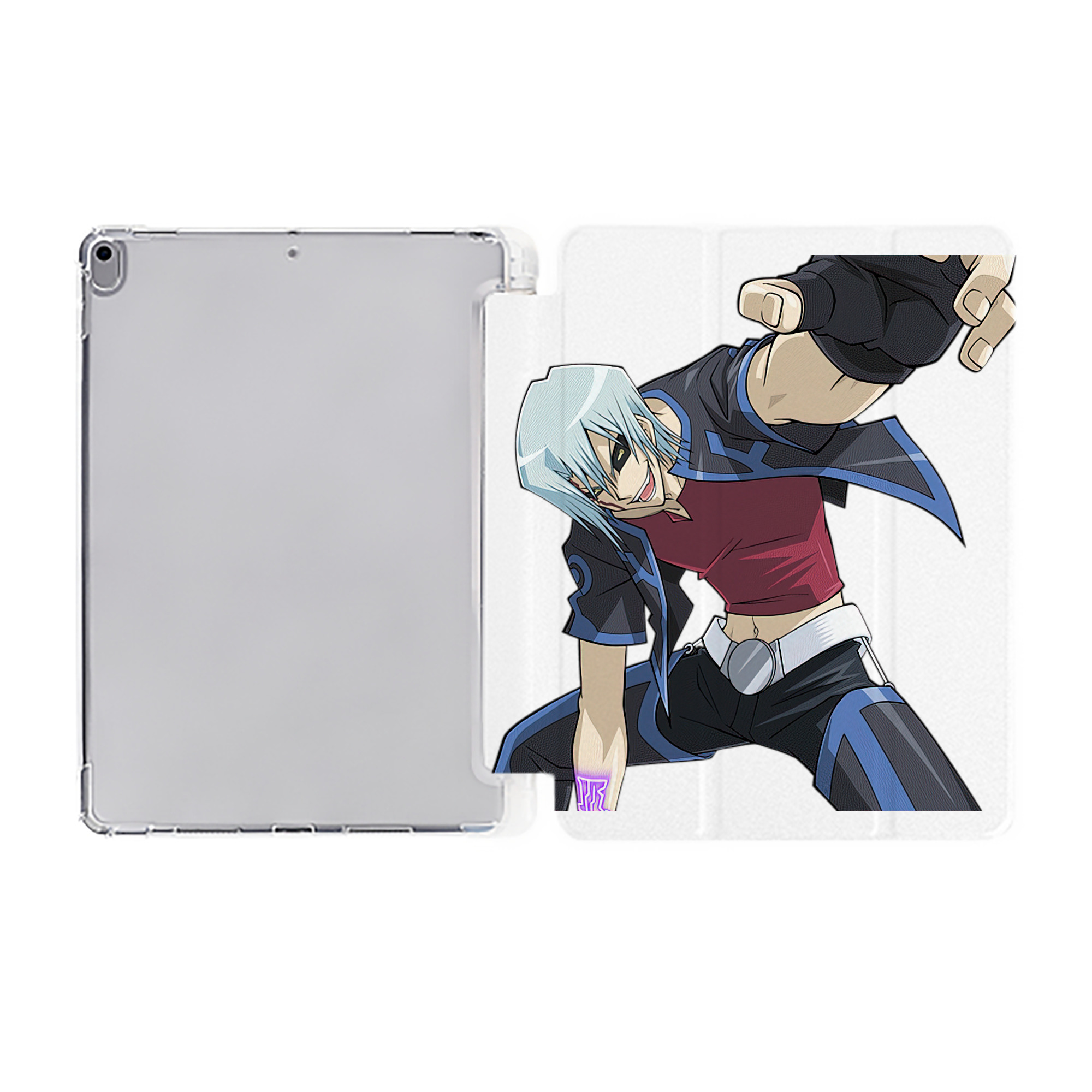 （画像用） 遊☆戯☆王 Yu-Gi-Oh! IPad ケース ペン収納付き 三つ折りスタンド PUレザー×シリコン 対応機種9.5/10.5/10.9インチ